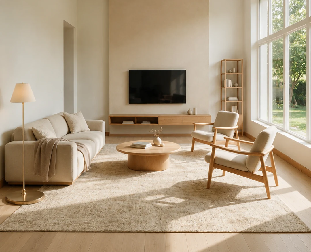 A living room before any AI redesign